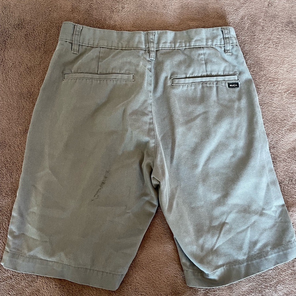 RVCA Men's Flat Front Shorts - Tan and Gray - Picture 7 of 7